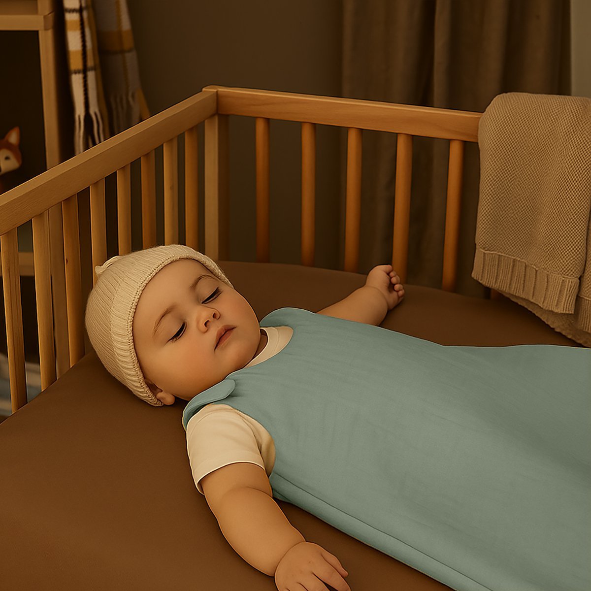 Winterschlafsack aus Bio-Baumwolle Grün