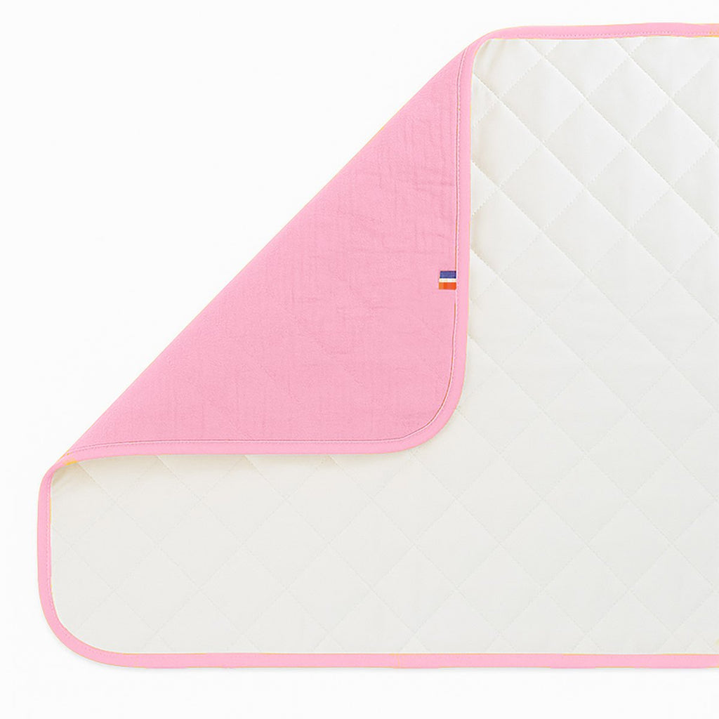 Mobile Wickelunterlage aus Bio-Baumwolle Rosa