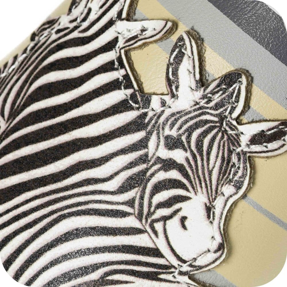 Babypantoffeln aus weichem Leder Zebras