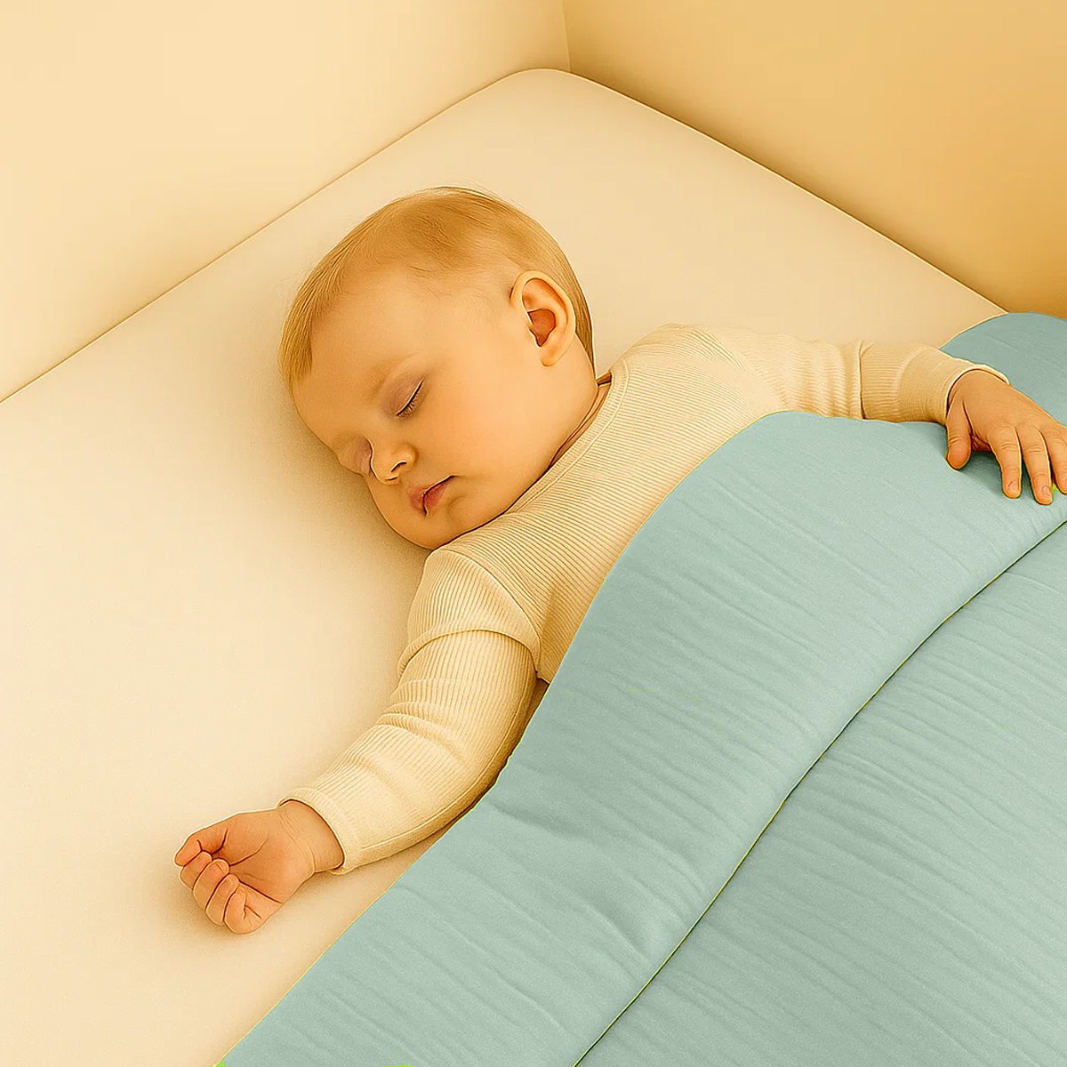 Steppdecke aus Bio-Baumwolle Grün