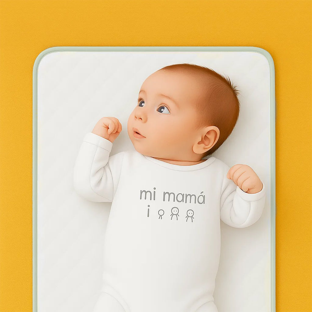 Mobile Wickelunterlage aus Bio-Baumwolle Grün