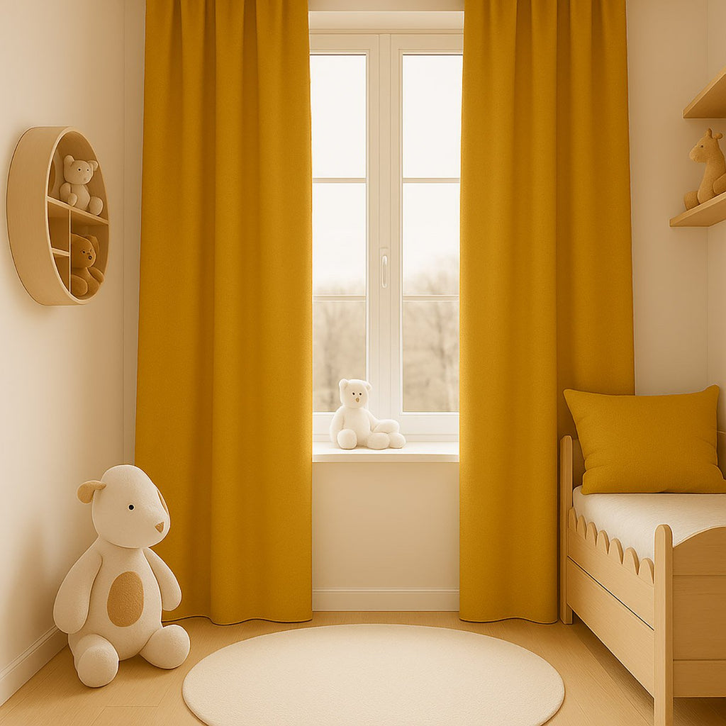 Bio-Baumwollgaze Vorhänge in Honigfarbe