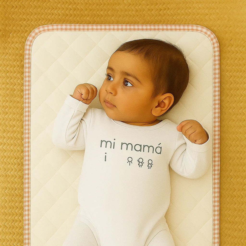 Mobile Wickelunterlage aus Bio-Baumwolle Vichy