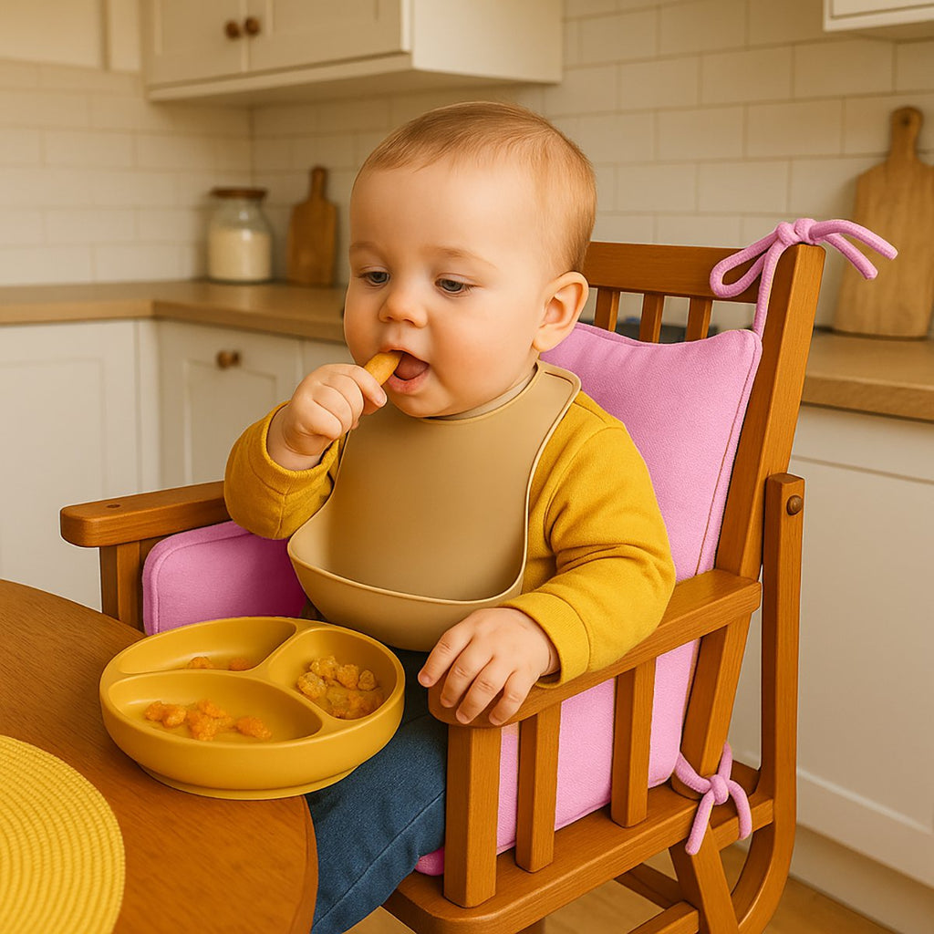 Hochstuhlpolster aus Rosa Bio-Baumwolle