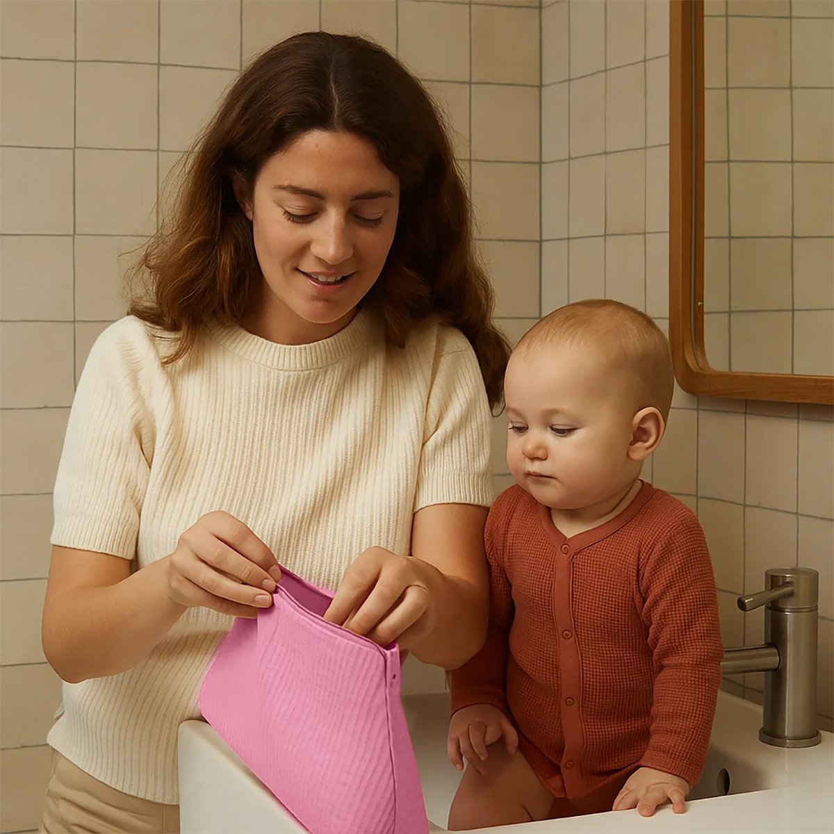 Kulturbeutel aus Bio-Baumwolle Rosa