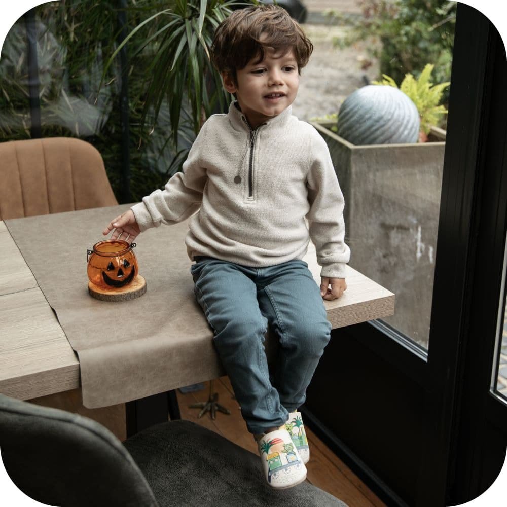Babyhausschuhe aus weichem Leder Petit Train
