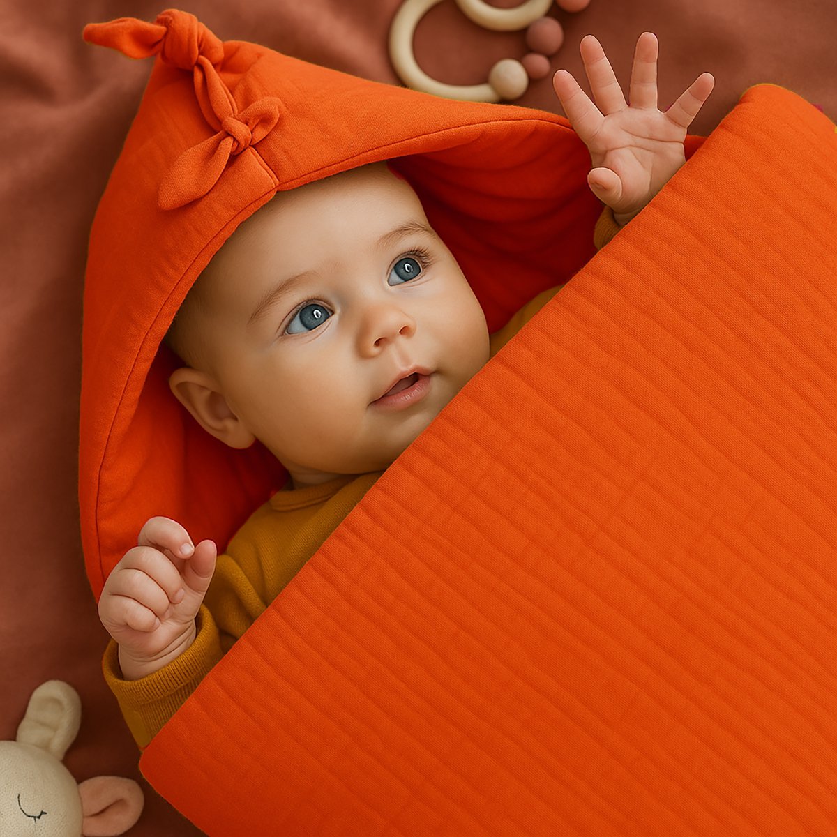 Babynest aus Bio-Baumwolle Erdbeer