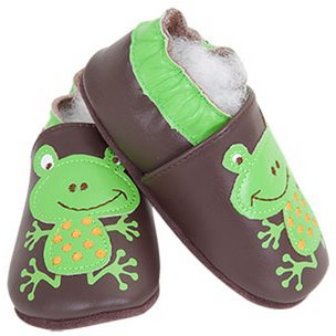 Babyschuhe aus weichem Leder Grenouille Pep's