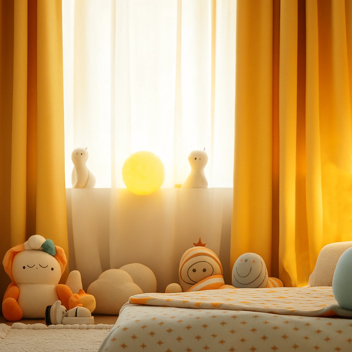 Bio-Baumwollgaze Vorhänge in Honigfarbe