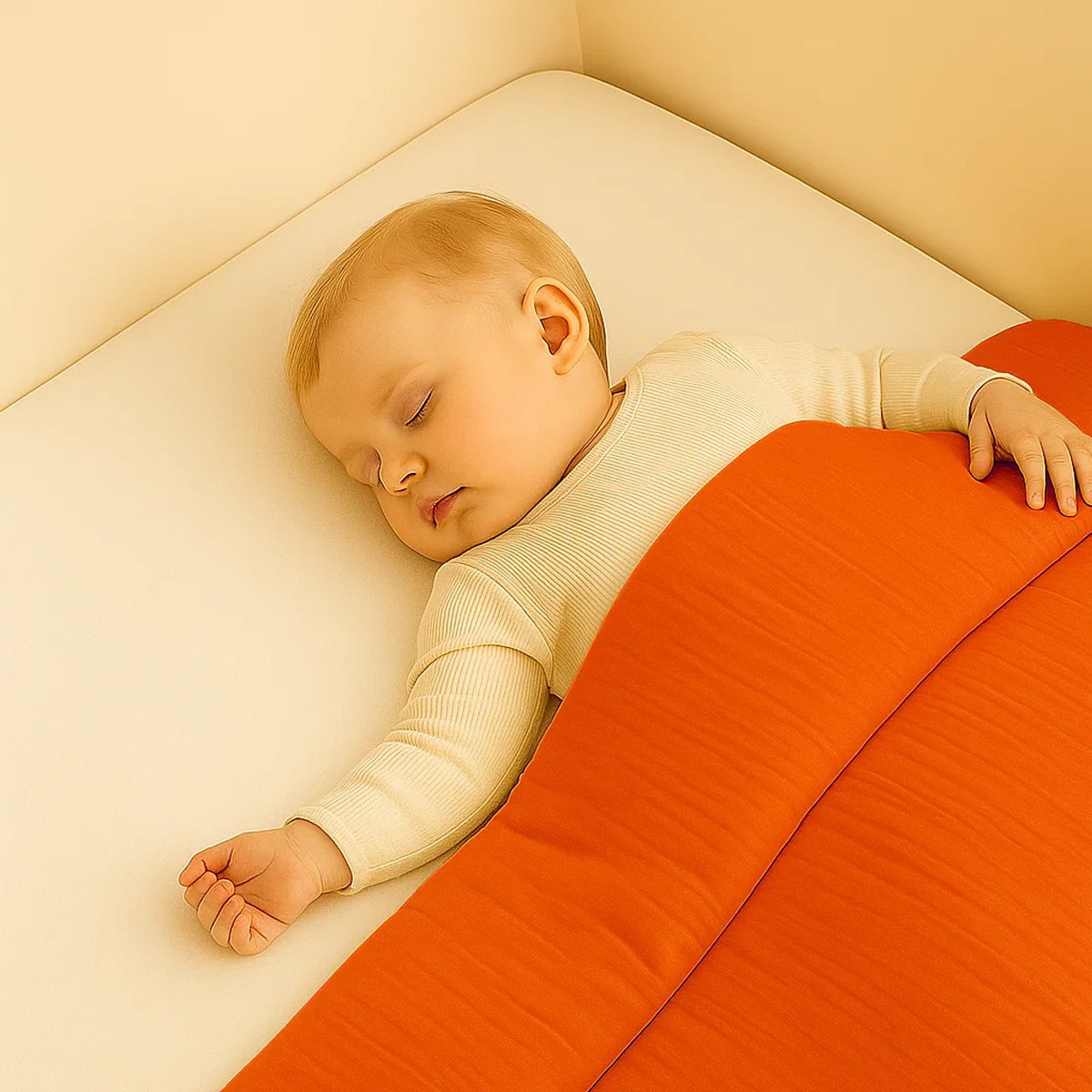 Steppdecke aus Bio-Baumwolle Erdbeerfarbe