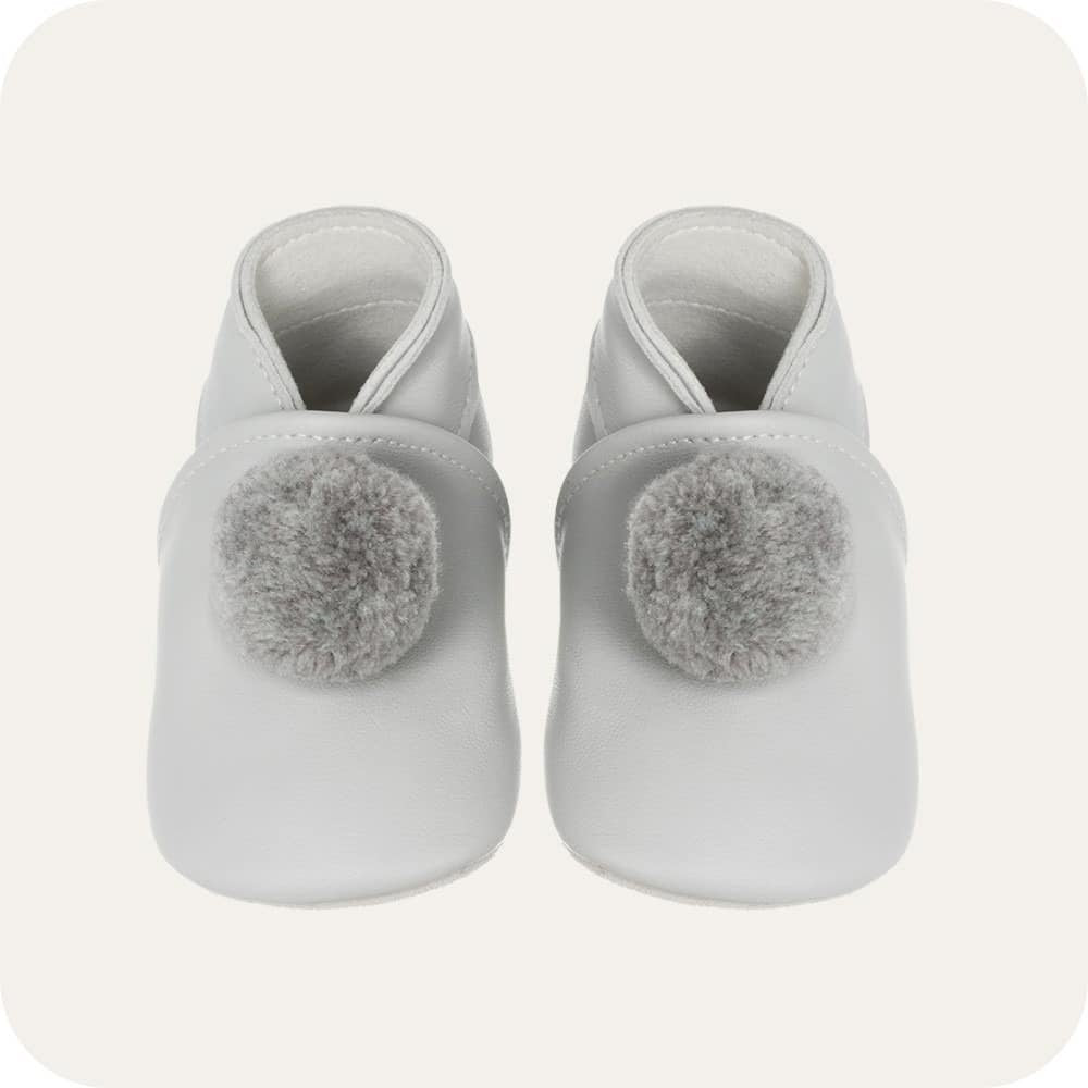Babyschuhe mit Pompons Grau