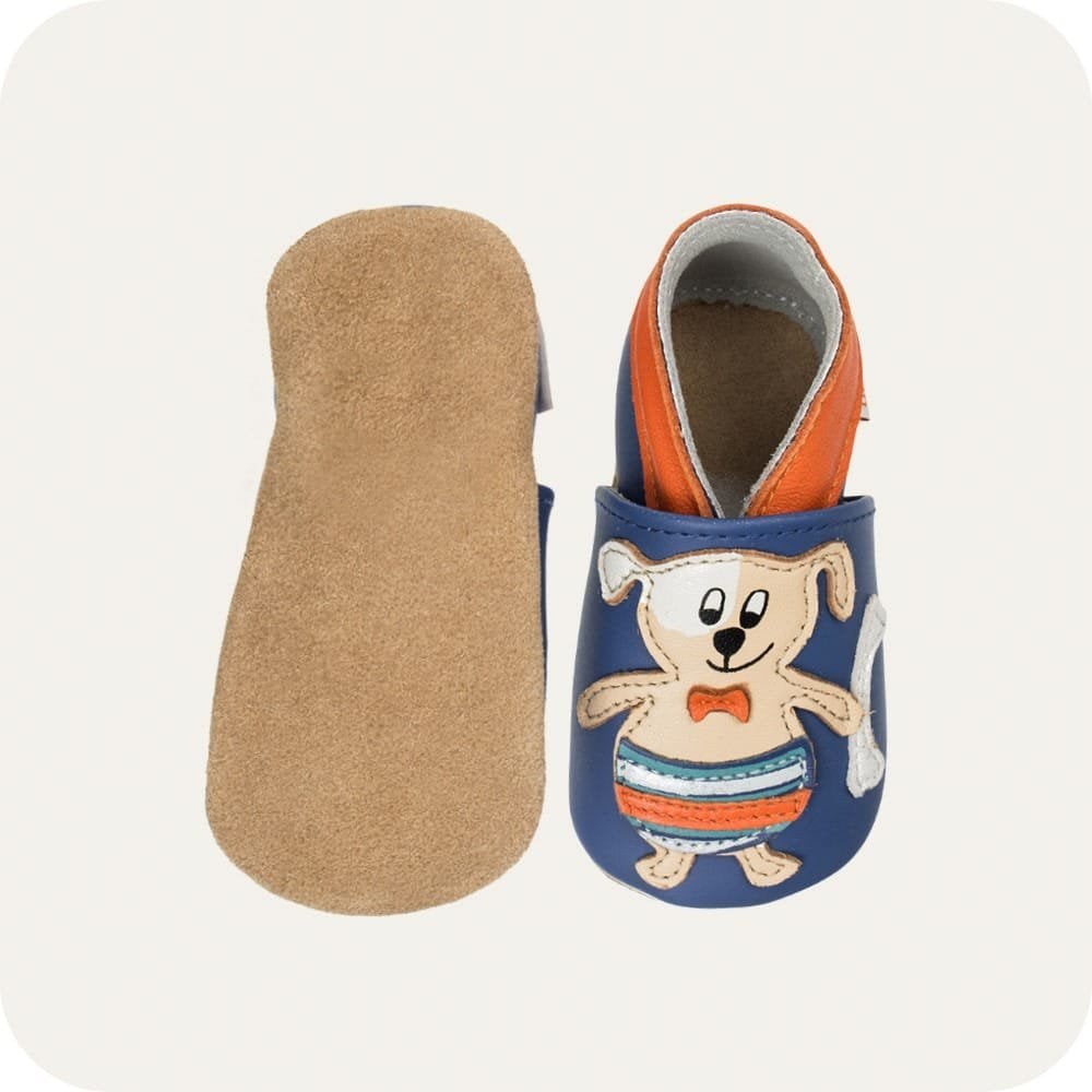 Babyschuhe aus weichem Leder Hund im Meer