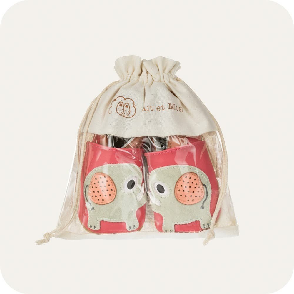 Babyhausschuhe aus weichem Leder Elefantenkuss