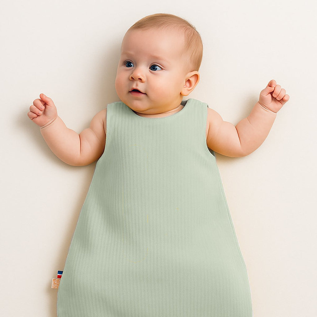 Grüner Sommerschlafsack aus Bio-Baumwolle