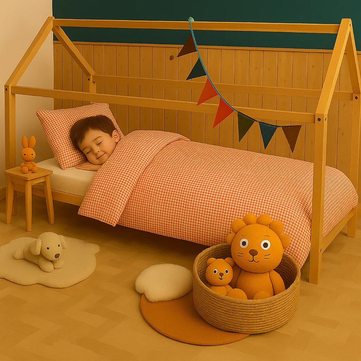 Bettbezug aus Vichy Bio-Baumwolle