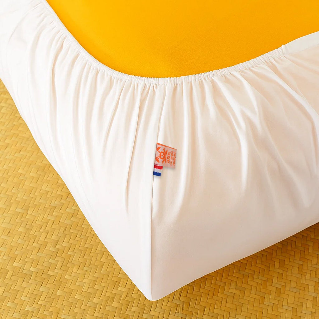 Weiße Spannbettlaken aus Bio-Baumwolle