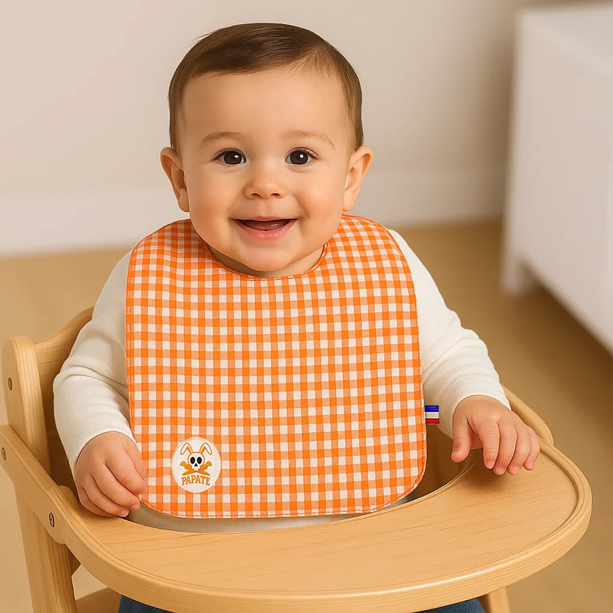 Lätzchen aus karierter Bio-Baumwolle
