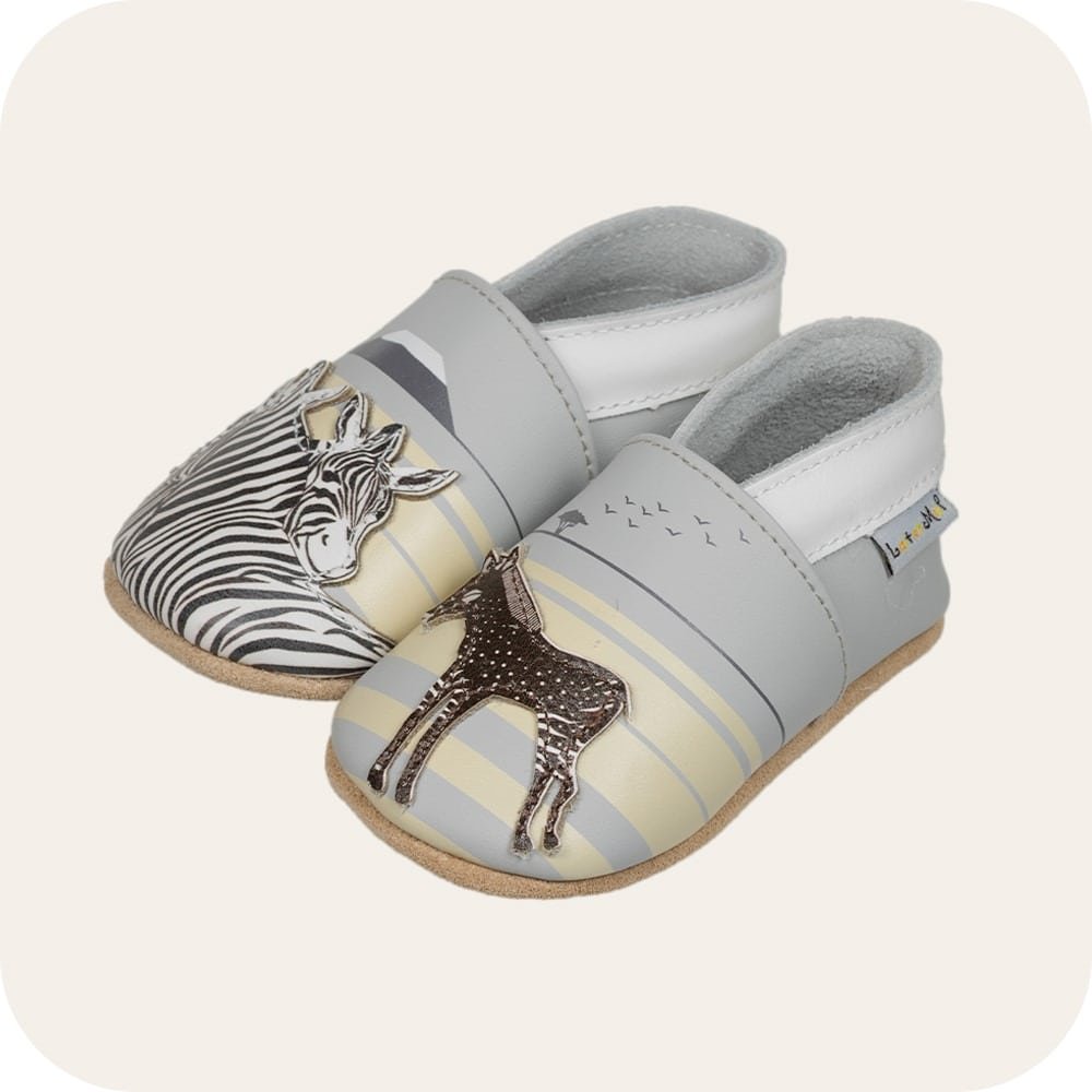 Babypantoffeln aus weichem Leder Zebras