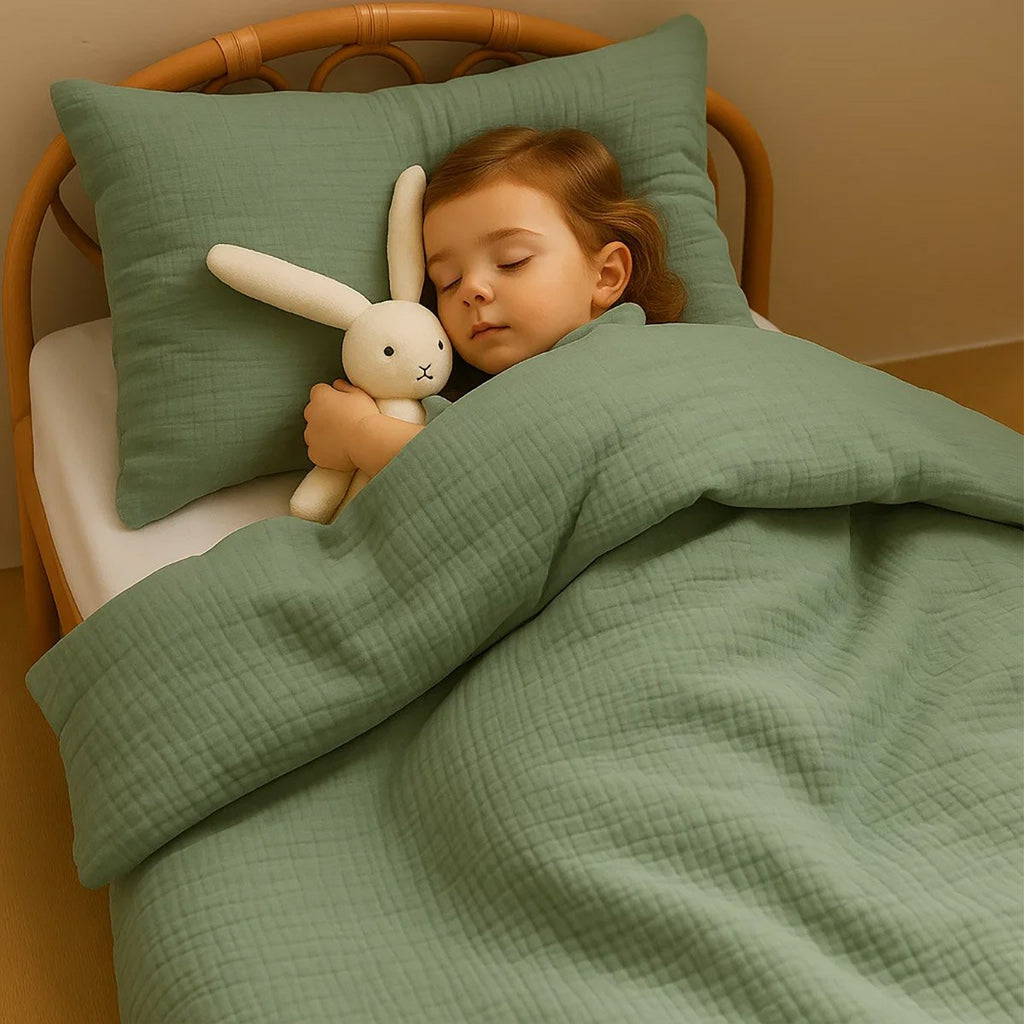 Grüner Bettbezug aus Bio-Baumwolle