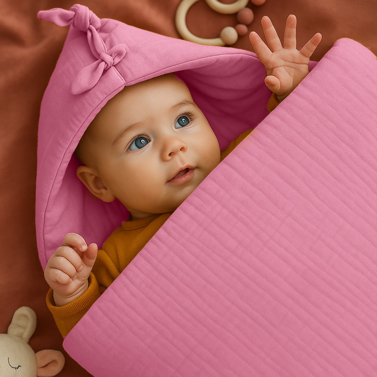 Babynest aus Bio-Baumwolle Rosa