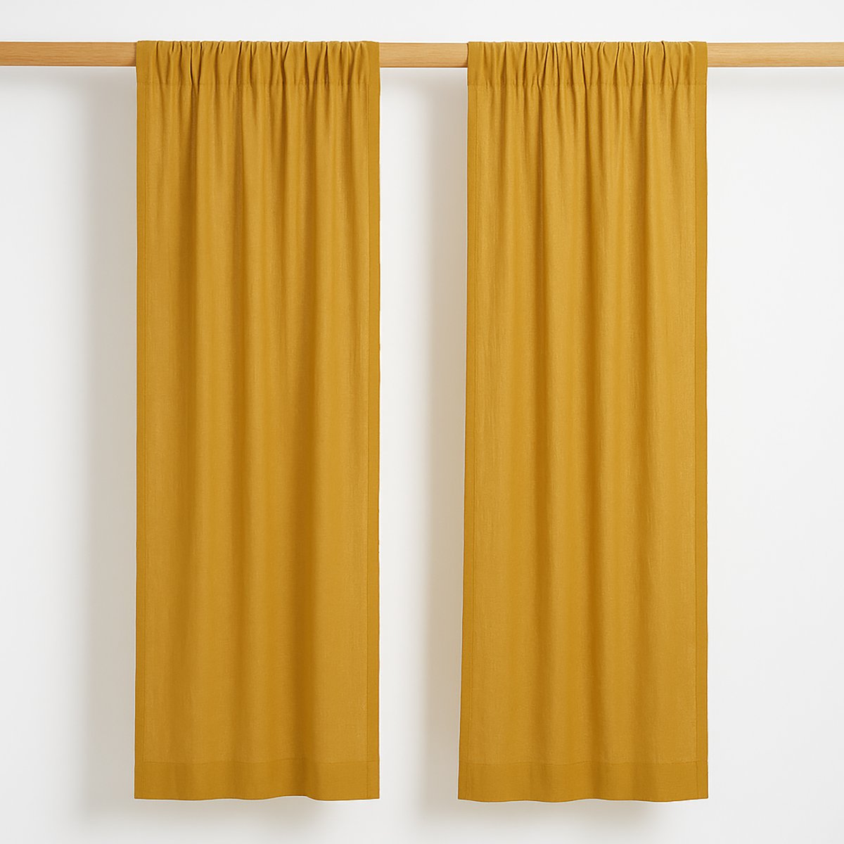Bio-Baumwollgaze Vorhänge in Honigfarbe