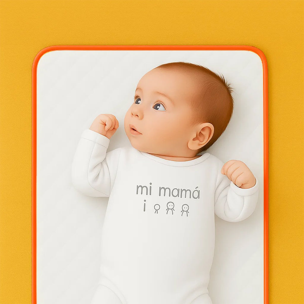 Mobile Wickelunterlage aus Bio-Baumwolle Erdbeerfarbe