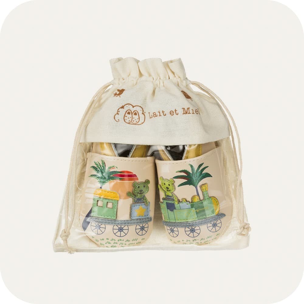 Babyhausschuhe aus weichem Leder Petit Train