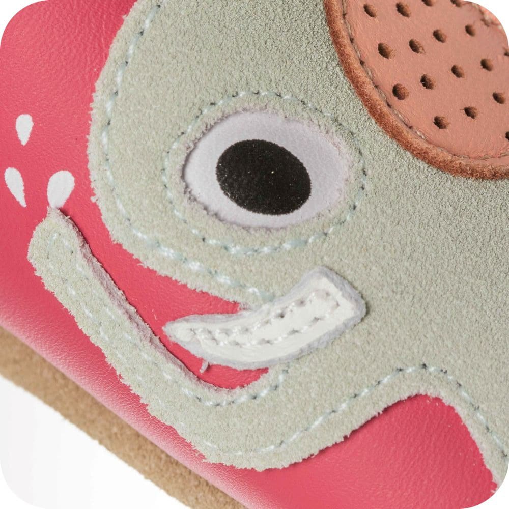 Babyhausschuhe aus weichem Leder Elefantenkuss
