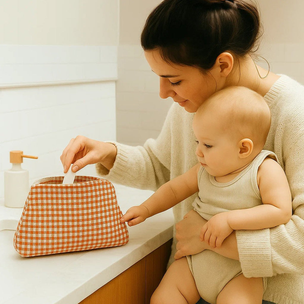 Kulturbeutel aus Bio-Baumwolle Vichy