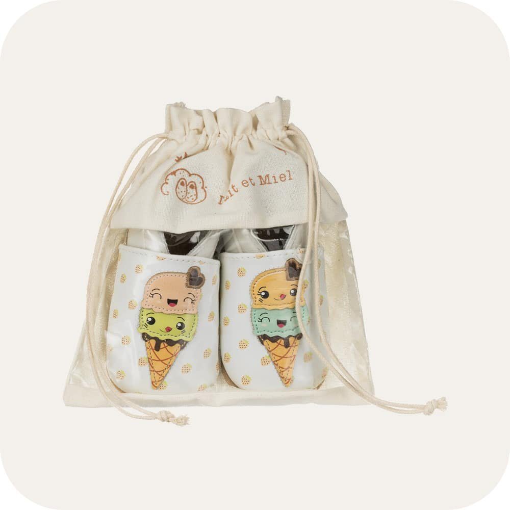 Babyhausschuhe aus weichem Leder Eistüten