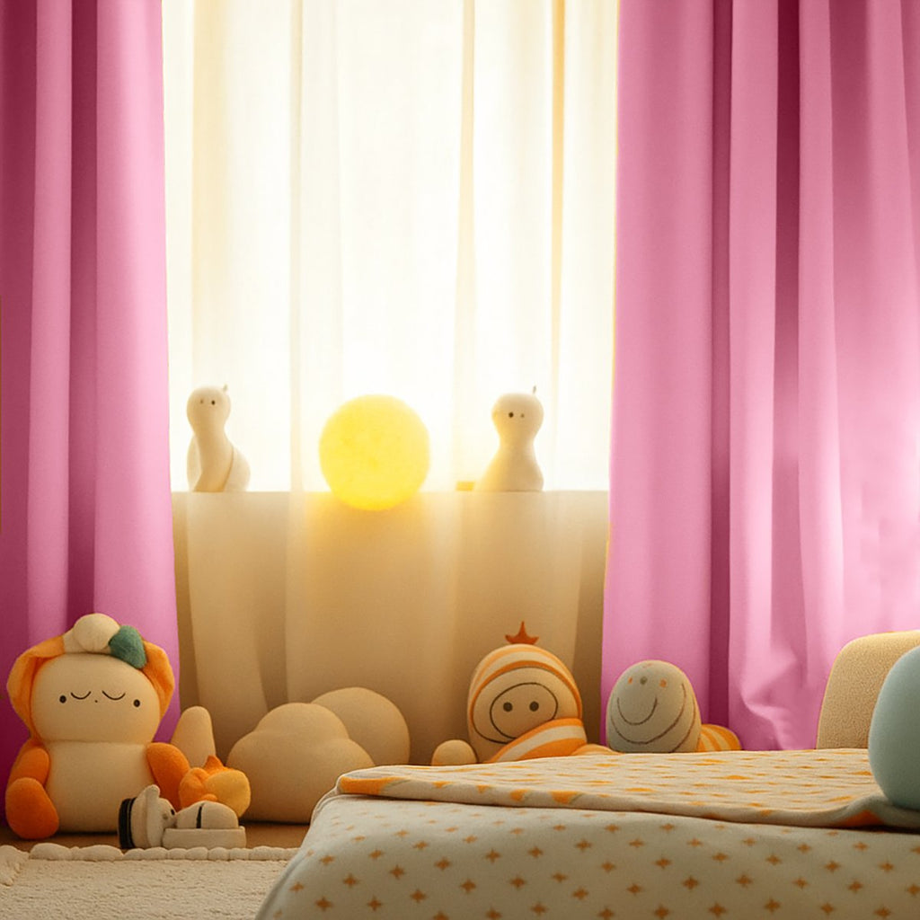 Bio-Baumwollgaze Vorhänge Rosa