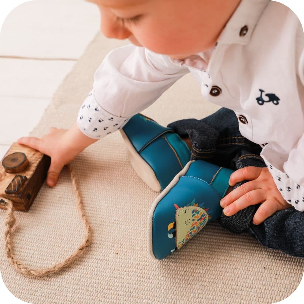 Babyschuhe aus weichem Leder Igel