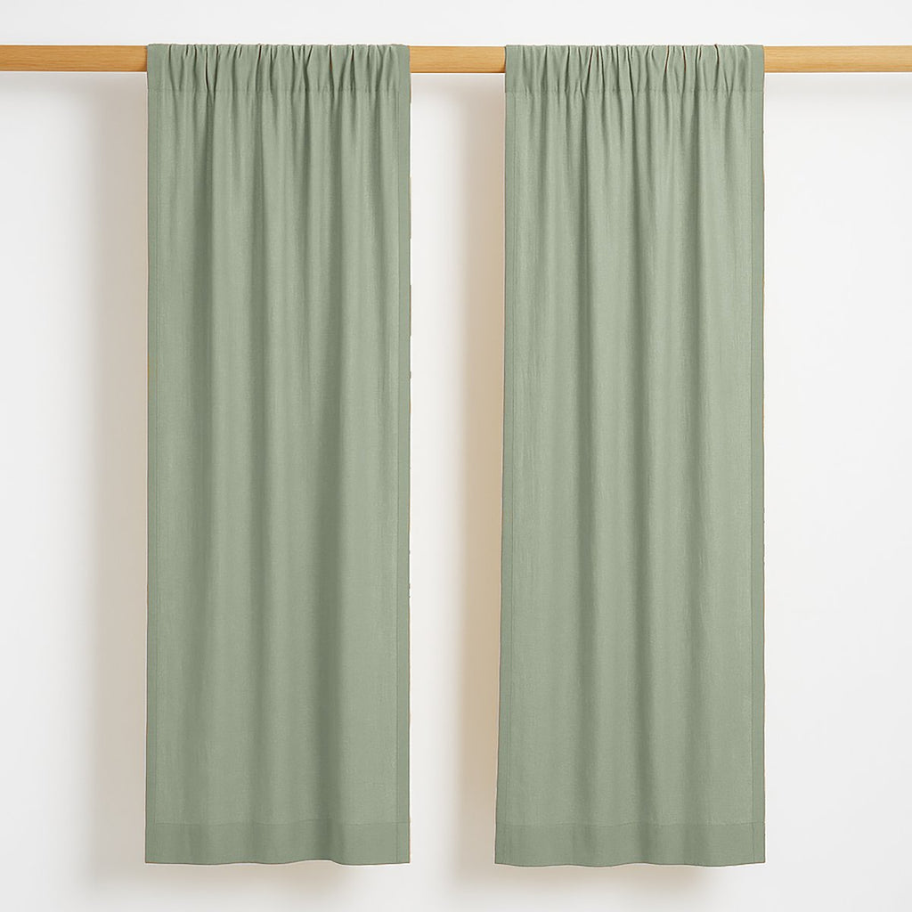 Grüne Bio-Baumwollgaze Vorhänge