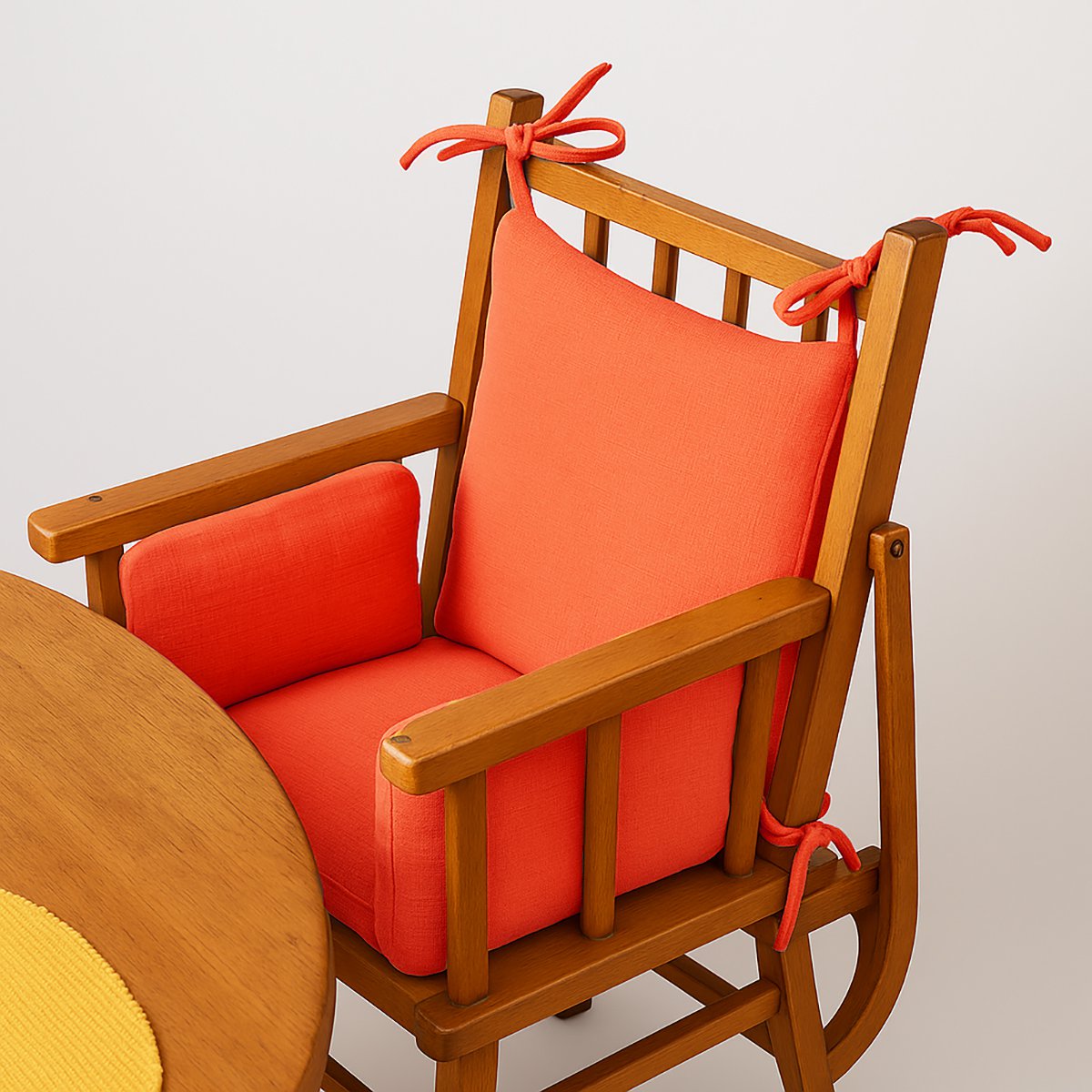 Hochstuhlpolster aus Erdbeerfarbener Bio-Baumwolle