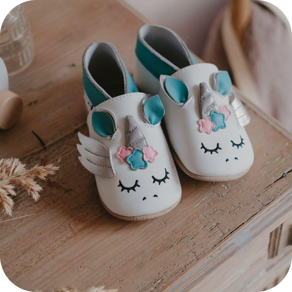 Babyschuhe aus weichem Leder Einhorn