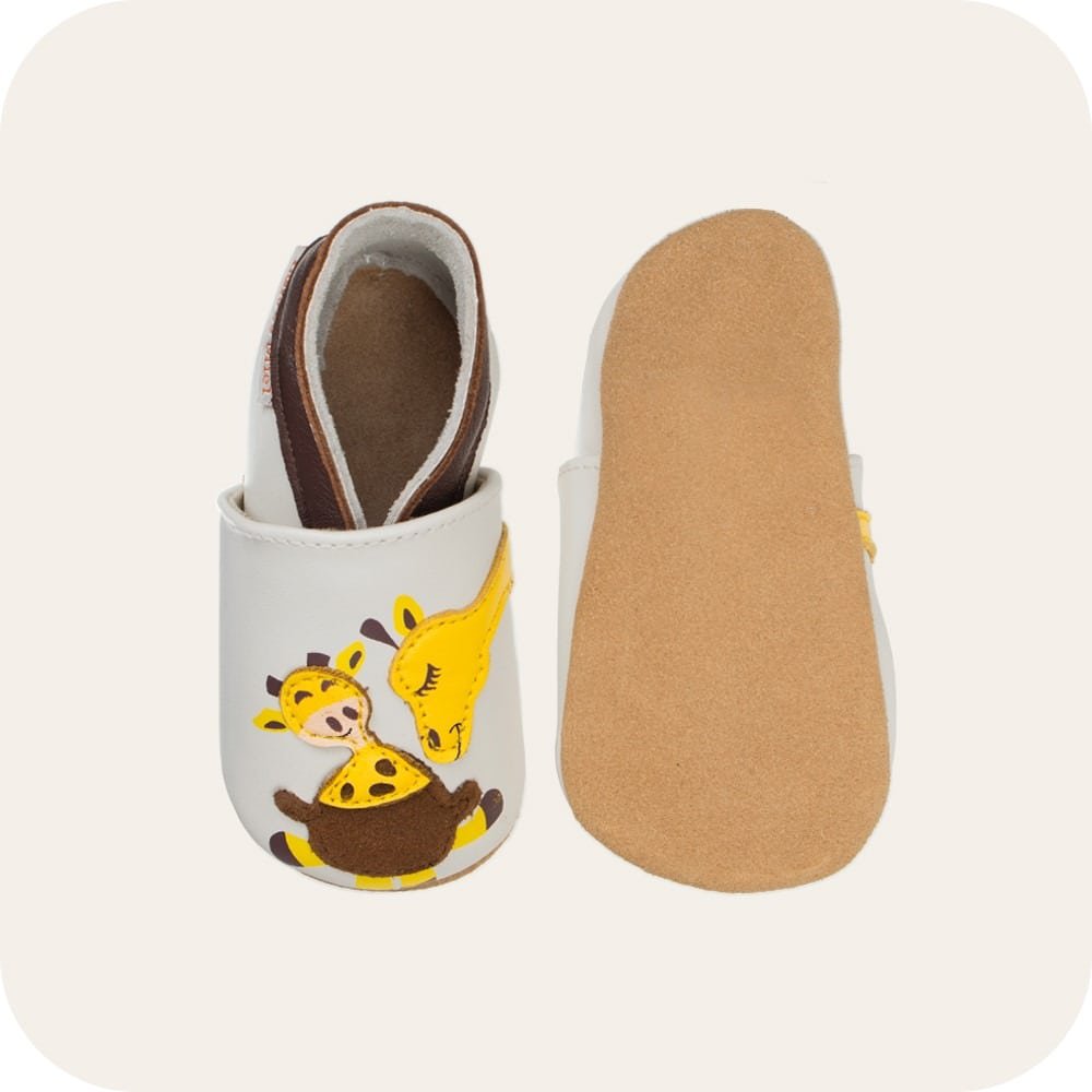 Babyschuhe aus weichem Leder Giraffe