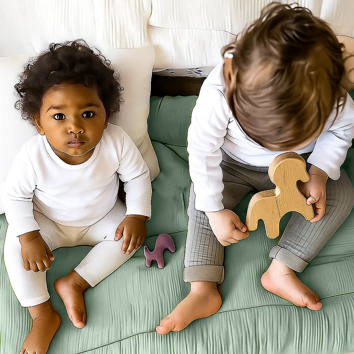 Steppdecke aus Bio-Baumwolle Grün