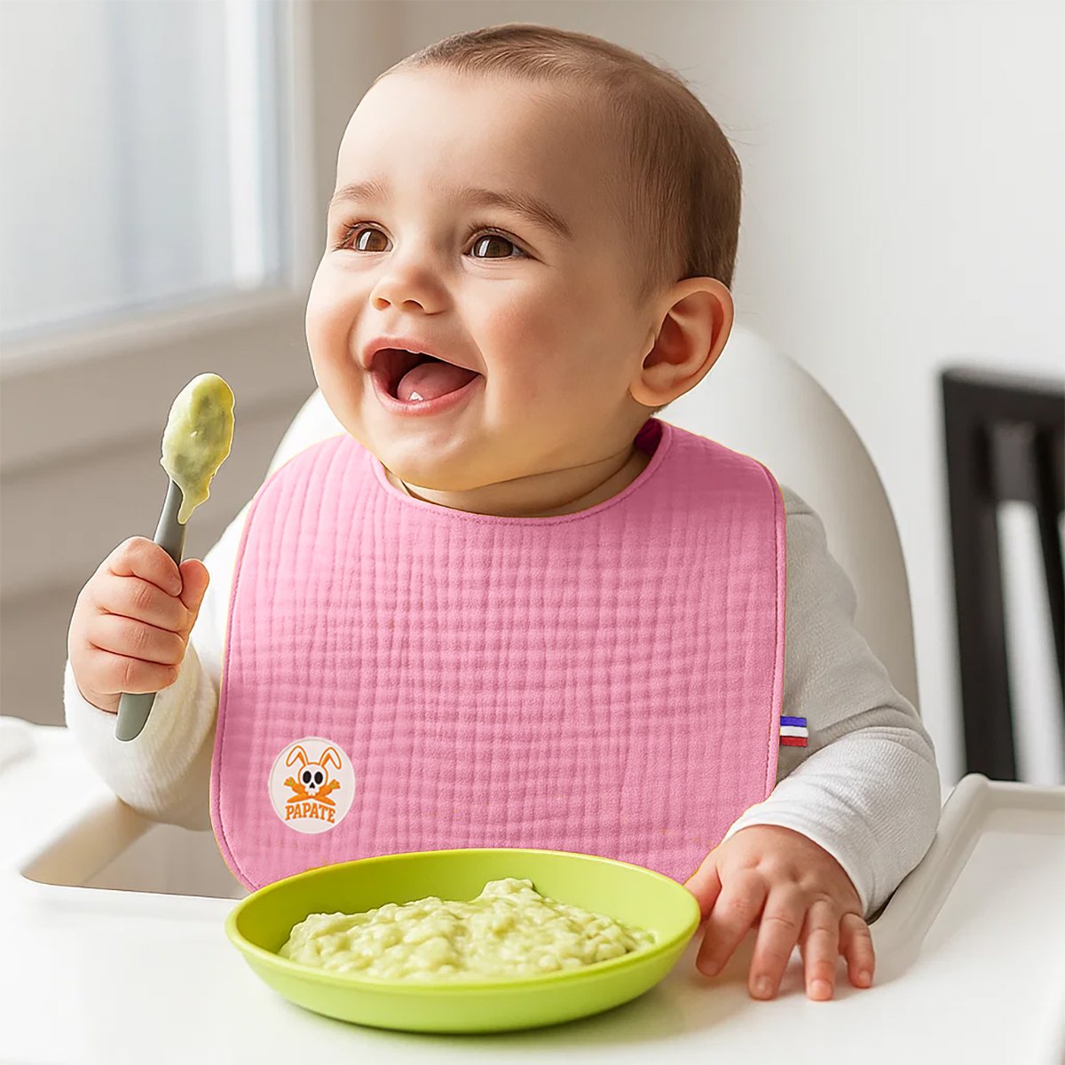 Lätzchen aus Bio-Baumwolle Rosa