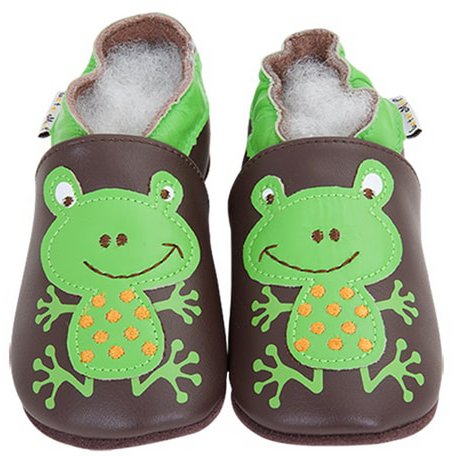 Babyschuhe aus weichem Leder Grenouille Pep's