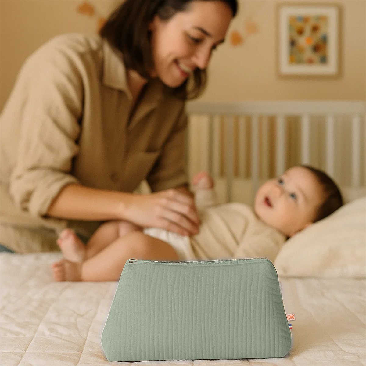 Kulturbeutel aus Bio-Baumwolle Grün