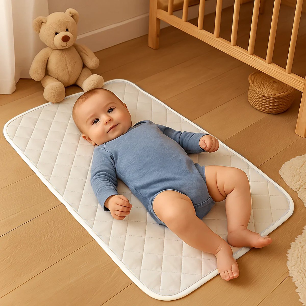 Mobile Wickelunterlage aus Bio-Baumwolle