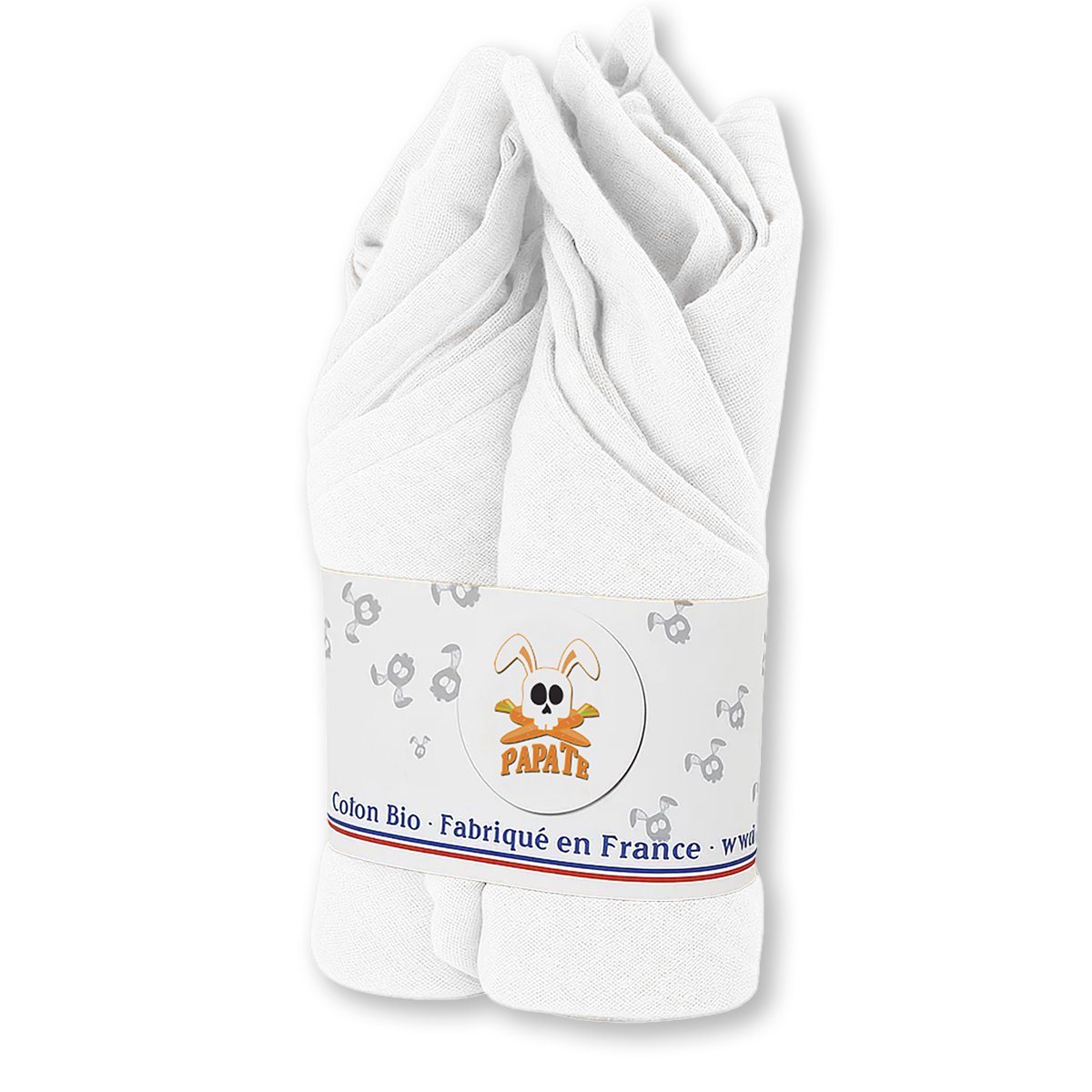 Spucktücher aus weißer Bio-Baumwolle