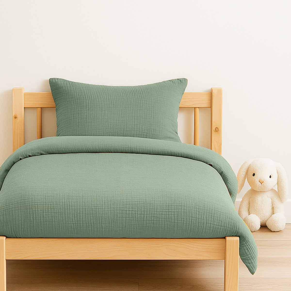 Grüner Bettbezug aus Bio-Baumwolle