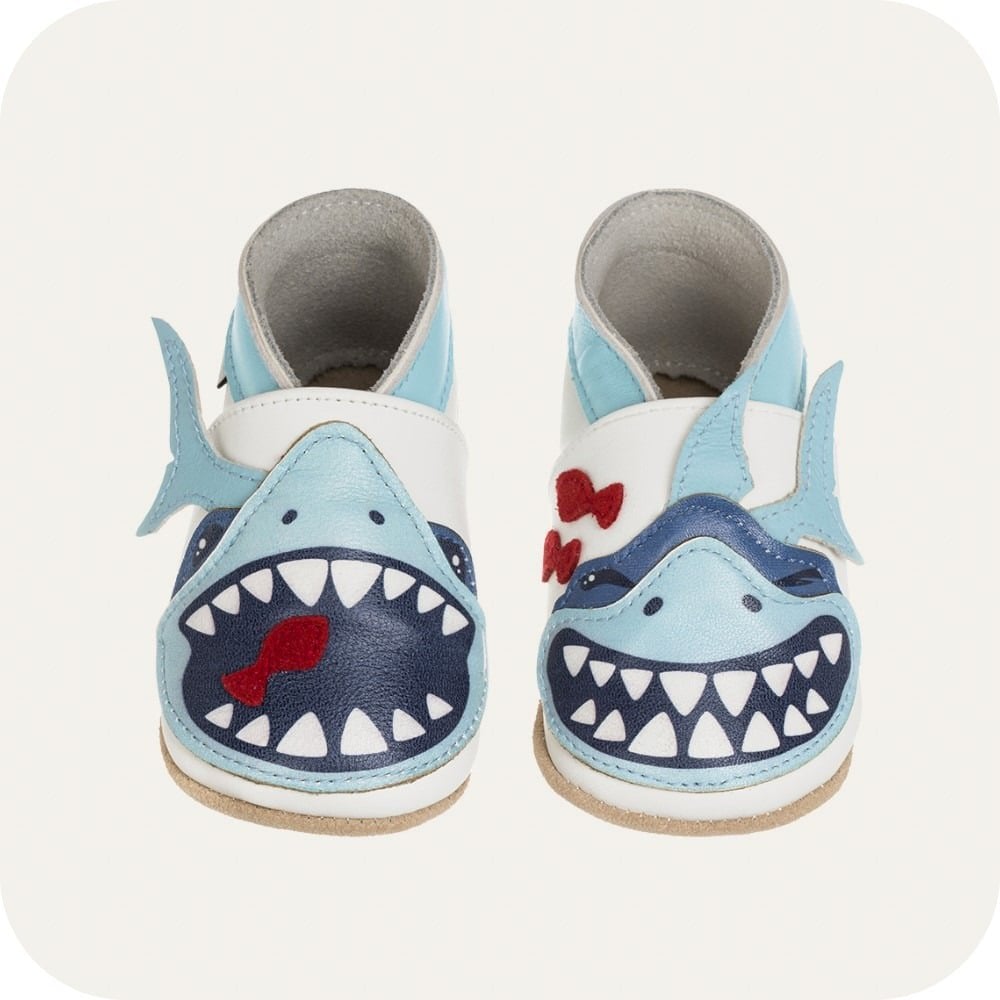 Babypantoffeln aus weichem Leder Shark Tease