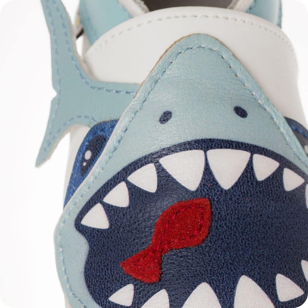 Babypantoffeln aus weichem Leder Shark Tease