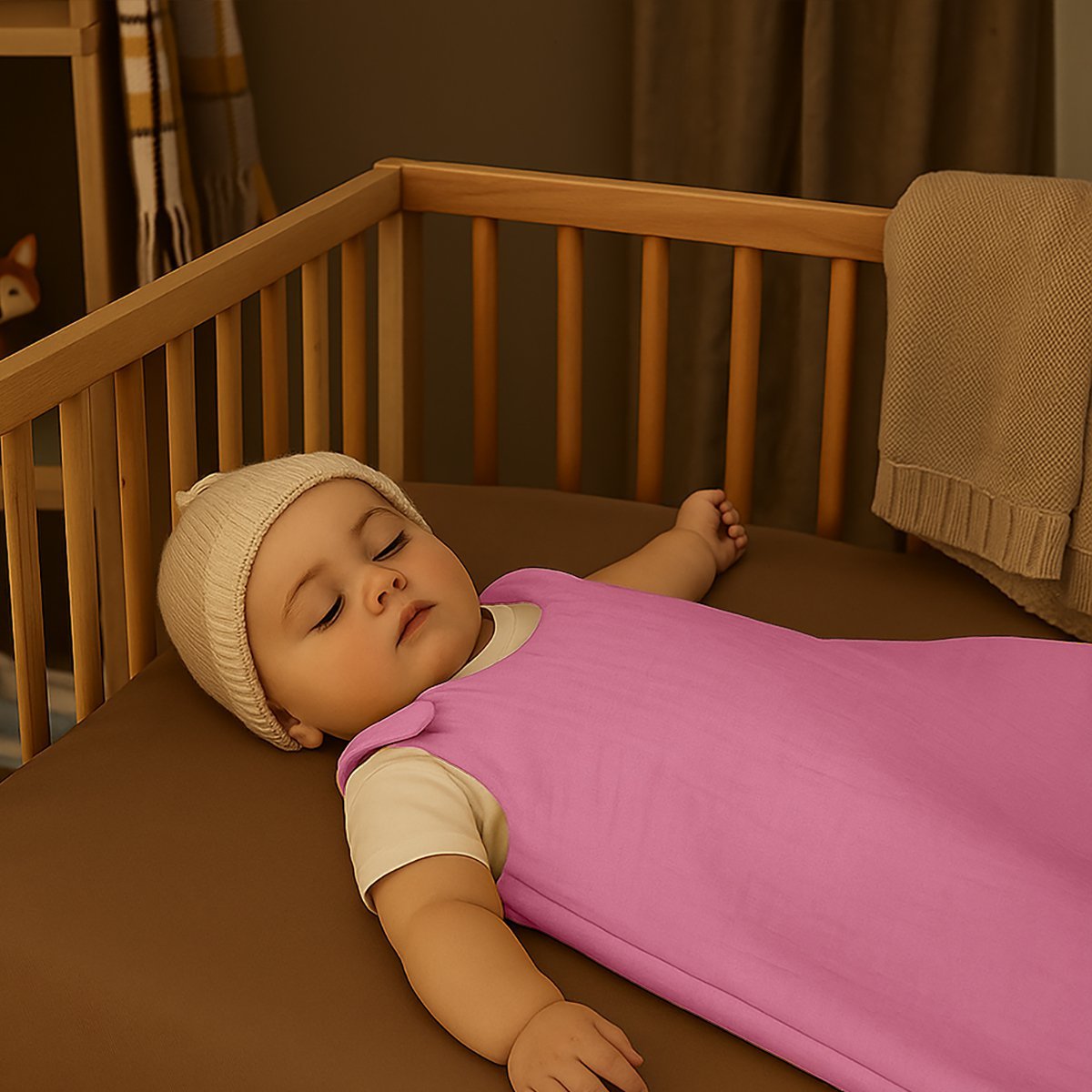 Winterschlafsack aus Bio-Baumwolle in Rosa