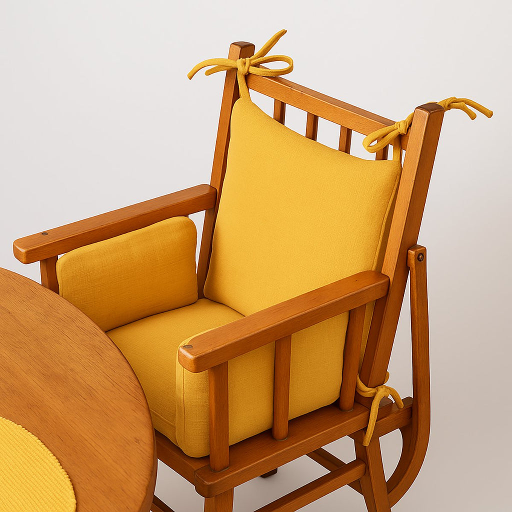 Hochstuhlpolster aus Honigfarbener Bio-Baumwolle