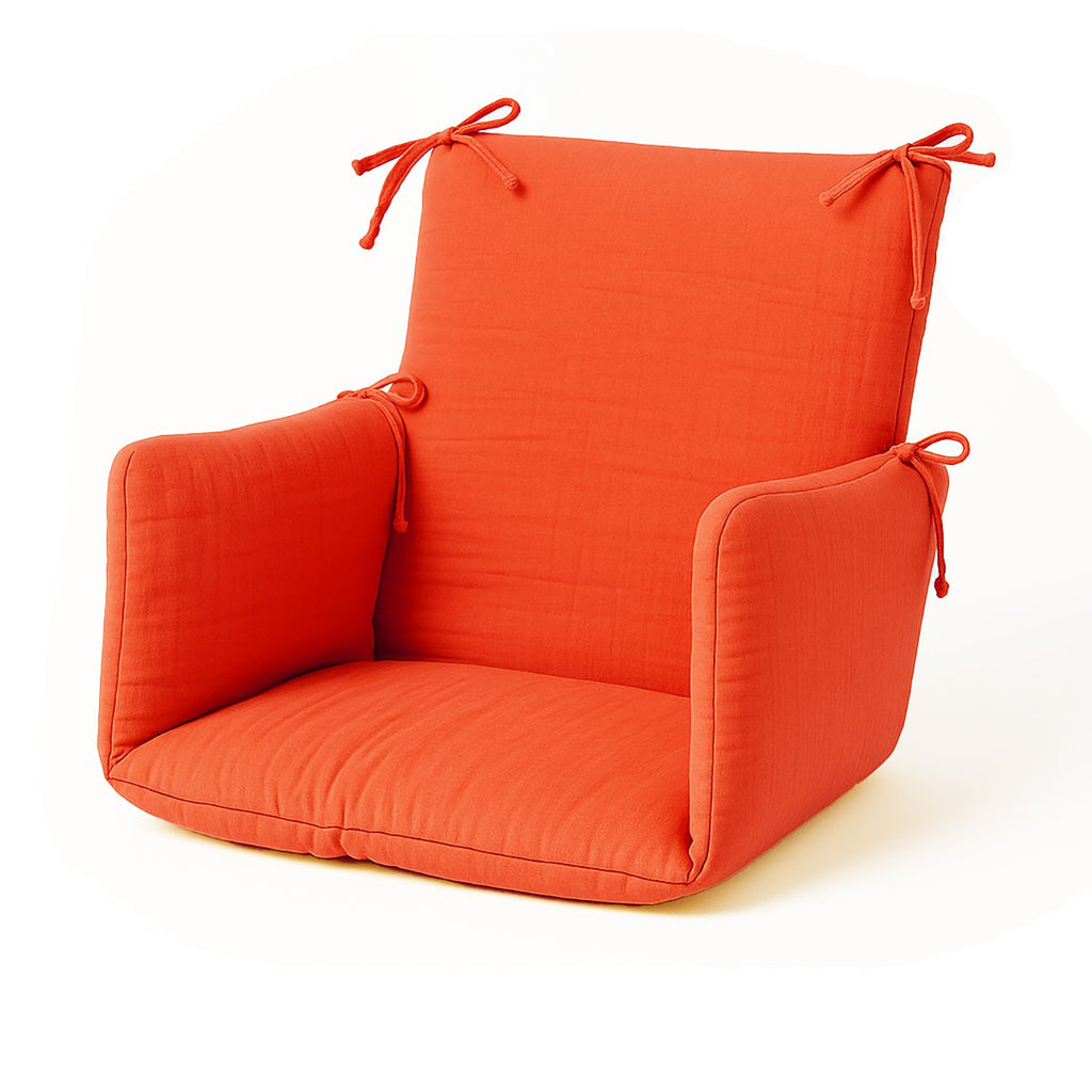 Hochstuhlpolster aus Erdbeerfarbener Bio-Baumwolle