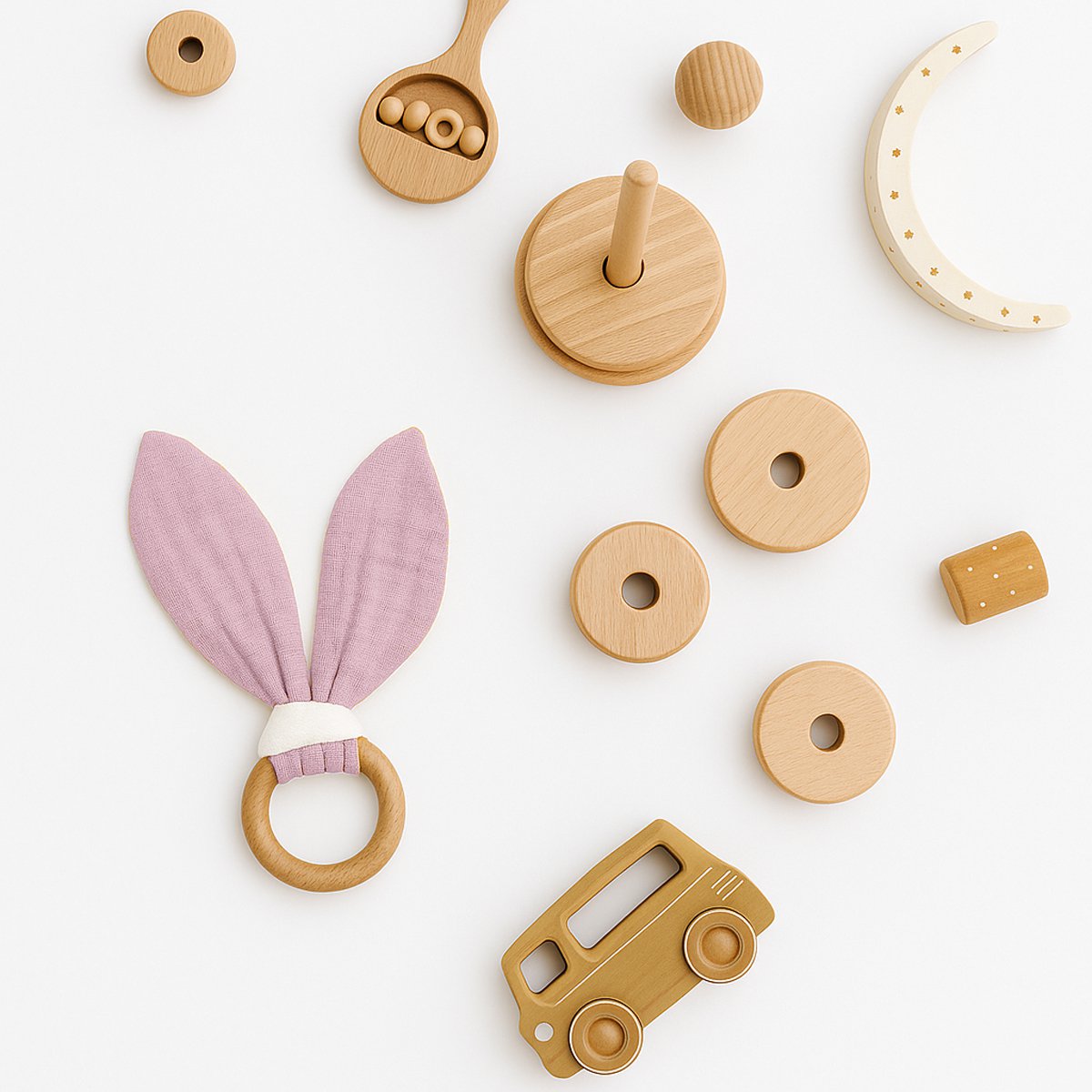 Beißring aus Bio-Baumwolle Rosa