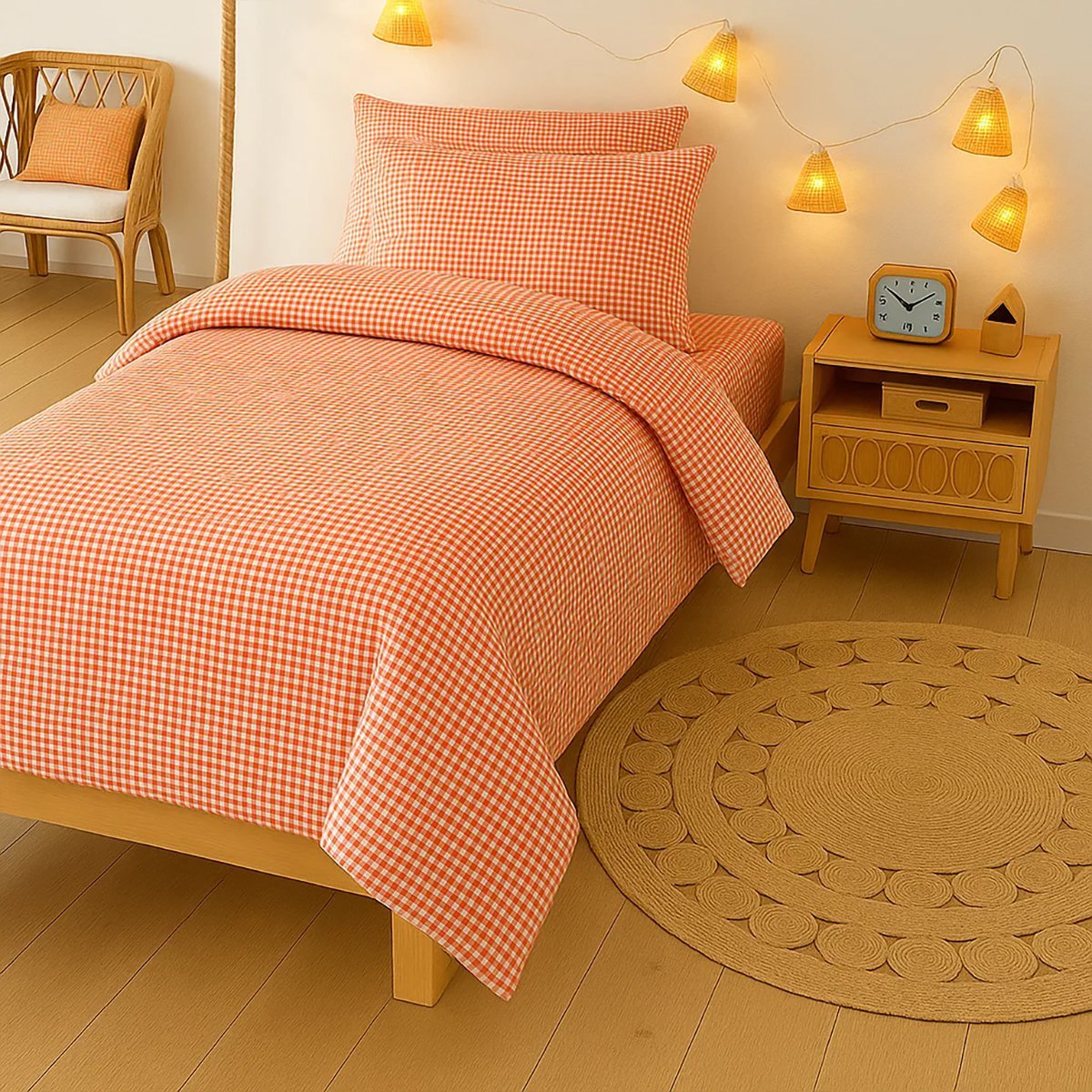 Bettbezug aus Vichy Bio-Baumwolle